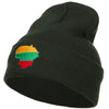 Lithuania Flag Map Embroidered Long Beanie