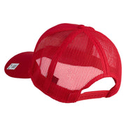 US Marine Semper Fidelis Design Embroidered Solid Cotton Twill Mesh Prostyle Cap - Red OSFM
