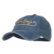 Santa's Sleigh Embroidered Washed Cap