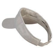 Crouching Chinchilla Embroidered Pro Style Cotton Twill Washed Visor - Stone OSFM