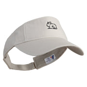 Crouching Chinchilla Embroidered Pro Style Cotton Twill Washed Visor - Stone OSFM