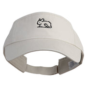 Crouching Chinchilla Embroidered Pro Style Cotton Twill Washed Visor - Stone OSFM
