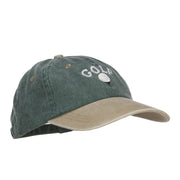 Golf Ball on Tee Embroidered Washed Cap