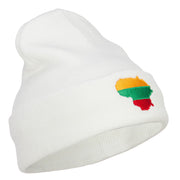 Lithuania Flag Map Embroidered Long Beanie