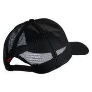 US Marine Semper Fidelis Design Embroidered Solid Cotton Twill Mesh Prostyle Cap - Black OSFM