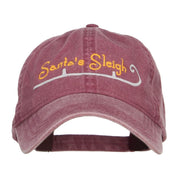 Santa's Sleigh Embroidered Washed Cap