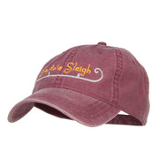 Santa's Sleigh Embroidered Washed Cap