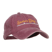 Santa's Sleigh Embroidered Washed Cap