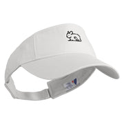 Crouching Chinchilla Embroidered Pro Style Cotton Twill Washed Visor - White OSFM