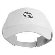 Crouching Chinchilla Embroidered Pro Style Cotton Twill Washed Visor - White OSFM