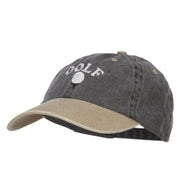 Golf Ball on Tee Embroidered Washed Cap