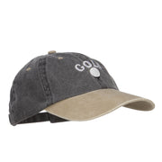 Golf Ball on Tee Embroidered Washed Cap