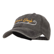 Santa's Sleigh Embroidered Washed Cap