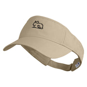 Crouching Chinchilla Embroidered Pro Style Cotton Twill Washed Visor - Khaki OSFM