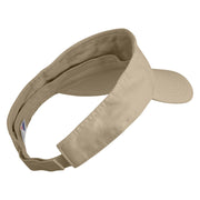 Crouching Chinchilla Embroidered Pro Style Cotton Twill Washed Visor - Khaki OSFM