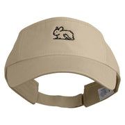 Crouching Chinchilla Embroidered Pro Style Cotton Twill Washed Visor - Khaki OSFM