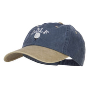 Golf Ball on Tee Embroidered Washed Cap