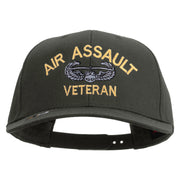 Licensed Air Assault Veteran Embroidered Solid Cotton Twill Pro Style Cap - Charcoal OSFM