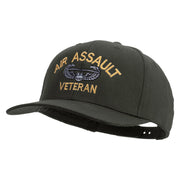 Licensed Air Assault Veteran Embroidered Solid Cotton Twill Pro Style Cap - Charcoal OSFM