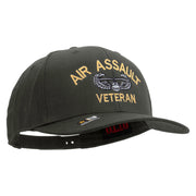 Licensed Air Assault Veteran Embroidered Solid Cotton Twill Pro Style Cap - Charcoal OSFM