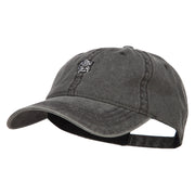 Bulldog Head Embroidered Washed Cap