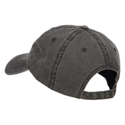 Bulldog Head Embroidered Washed Cap