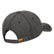 Bulldog Head Embroidered Washed Cap