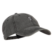 Bulldog Head Embroidered Washed Cap