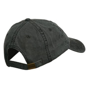 Louisiana State Map Embroidered Washed Cotton Cap