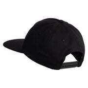 Dancing Axolotl Embroidered 5 Panel Cotton High Profile Flat Bill Unstructured Cap - Black OSFM