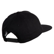 Dancing Axolotl Embroidered 5 Panel Cotton High Profile Flat Bill Unstructured Cap - Black OSFM