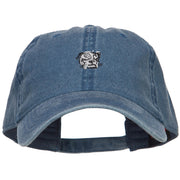 Bulldog Head Embroidered Washed Cap