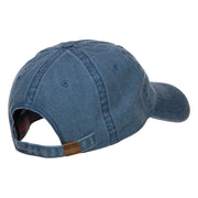 Bulldog Head Embroidered Washed Cap