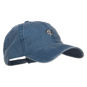 Bulldog Head Embroidered Washed Cap