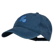 Louisiana State Map Embroidered Washed Cotton Cap