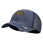 U.S. Army Veterinary Corps Embroidered Low Profile Special Cotton Mesh Cap - Navy OSFM