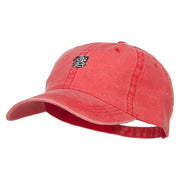 Bulldog Head Embroidered Washed Cap