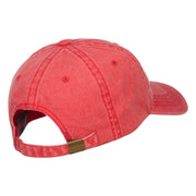 Bulldog Head Embroidered Washed Cap