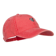 Bulldog Head Embroidered Washed Cap