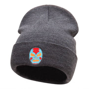 Luchador Mask Face Embroidered Long Knitted Beanie