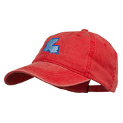 Louisiana State Map Embroidered Washed Cotton Cap