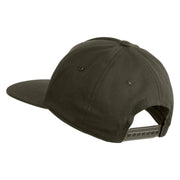Dancing Axolotl Embroidered 5 Panel Cotton High Profile Flat Bill Unstructured Cap - Olive OSFM
