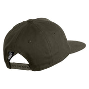 Dancing Axolotl Embroidered 5 Panel Cotton High Profile Flat Bill Unstructured Cap - Olive OSFM
