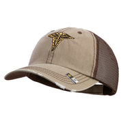 U.S. Army Veterinary Corps Embroidered Low Profile Special Cotton Mesh Cap - Brown-Khaki OSFM