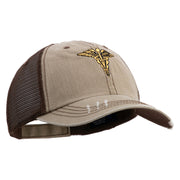 U.S. Army Veterinary Corps Embroidered Low Profile Special Cotton Mesh Cap - Brown-Khaki OSFM