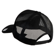 US Marines Veteran Flag Design Embroidered Solid Cotton Twill Mesh Prostyle Cap - Black OSFM