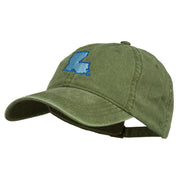 Louisiana State Map Embroidered Washed Cotton Cap