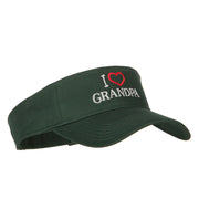 I Love Grandpa Embroidered Cotton Twill Sun Visor