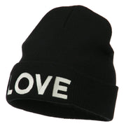 Love Embroidered Long Beanie