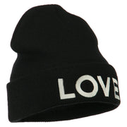 Love Embroidered Long Beanie